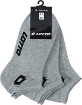 Lotto Sneaker Sokken - sport sokken - korten sokken - lotto sokken -  3 Grijs Paar - Maat: 43/46