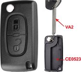 XEOD Autosleutelbehuizing - sleutelbehuizing auto - sleutel - Autosleutel / Geschikt voor: Peugeot 2 knops VA2 CE0523