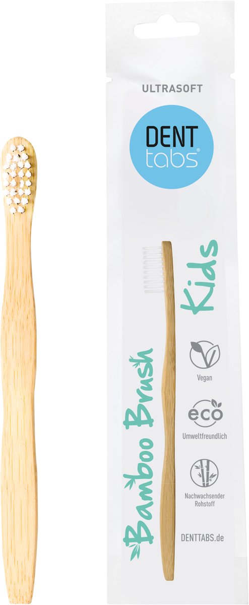 Denttabs Bamboo Brush Kids - Tandenborstel voor kinderen - Extra zacht - Bamboe - Milieuvriendelijk - Zacht - Kinder