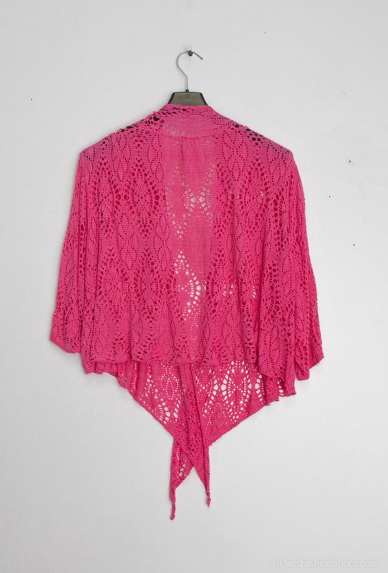 Dames vest Resa effen fuchsia bolero model XL/XXL Curvy Mode