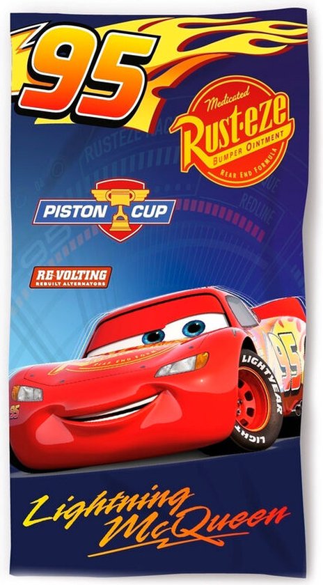 Disney Cars - Handdoek - 140 x 70 cm. - Lightning McQueen - Strandlaken - Sneldrogend