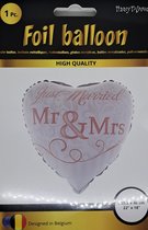 ballon en aluminium M. & Mme. forme de coeur mariage se marier juste joyeux