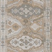 Papier peint ethnique Profhome 378683-GU papier peint intissé légèrement texturé dans un style ethnique mat blanc beige gris marron 5,33 m2
