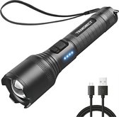 Zaklamp LED Oplaadbaar - 2000 Lumen - inclusief 18650 en batterijen kabel - USB oplaadbaar - waterdicht - voor camping, fishing, emergency