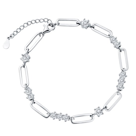 Zilver Armband Dames met Zirkonia - Zilveren Dames Armband - Zilver 925 - Amona Jewelry