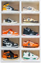Dripbox - Sneakerbox 15-pack Wit | Sneaker Crate Wit | Sneaker Box | Schoenenopberger | Sneakerbox | Schoenenkast | Sneaker opbergsysteem | Sneakercrate | Met magnetische sluiting | Doorzichtig | White