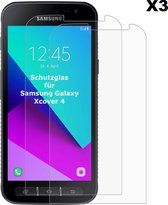 Geschikt voor Samsung Galaxy Xcover 4 / 4s Screenprotector 3x Pearlycase Beschermglas Tempered Gehard Glas 2.5D 9H (3 stuks)