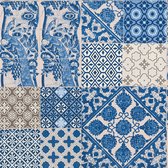 Papier peint pour salles de bains et cuisines Profhome 369231-GU papier peint intissé légèrement texturé avec motif graphique mat bleu crème blanc violet 5,33 m2