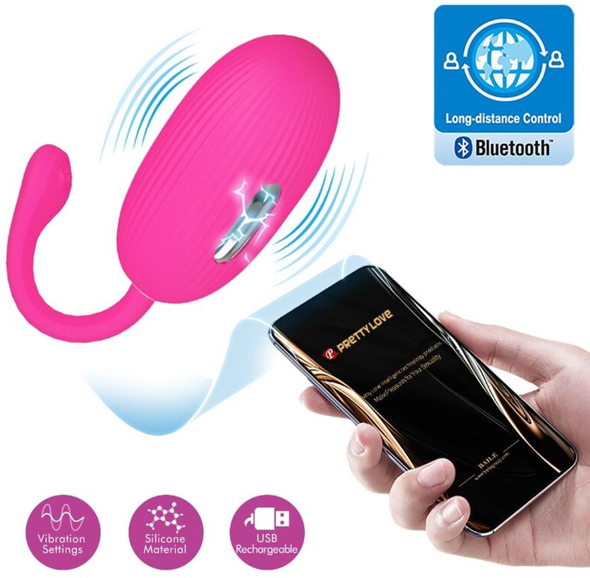 PRETTY LOVE - DOREEN RECHARGEABLE VIBRATING EGG MAGENTA