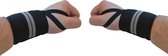 Fitness / Crossfit Polsband - 2 stuks - Grijs / Zwart - Polsbandage Wrist Support Wraps - Pols Bandage Band - Bodybuilding Support - Gewichthef Straps - Krachttraining Lifting Workout Straps