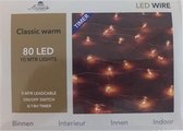 Anna's Collection Decoratie Zilverraadverlichting met Timer - Glazen bollen - 80 LED's - 10 meter - Classic Warm