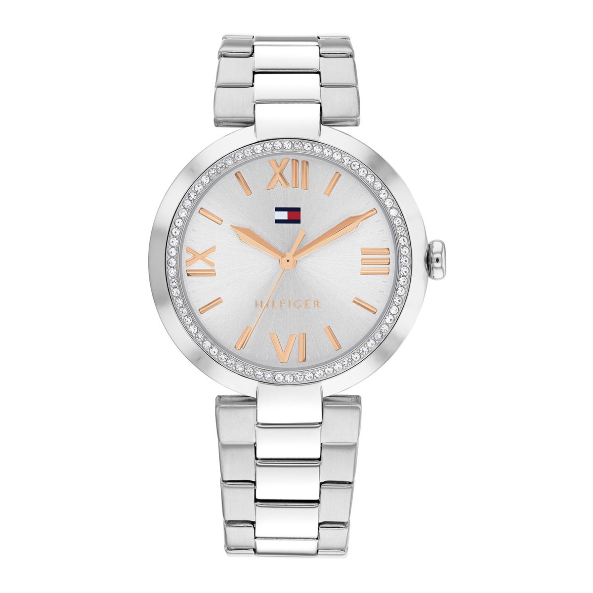 Tommy Hilfiger TH1782681 Alice Dames Horloge - Mineraalglas - Staal - Zilverkleurig - 34 mm breed - Quartz - Vouw-Vlindersluiting - 3 ATM (spatwater)