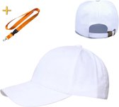 Baseball cap Wit - Katoen, Unisex Baseball cap - Verstelbaar band - Zonnebescherming- Baseball cap- Sportcap- Sporten| Watersport| Wandelen| Varen| Vissen| Fietsen