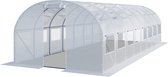 Tunnelkas 4x8m PE-zeil 180g/m² wit transparant