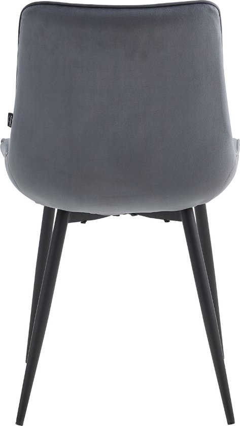Colenis® - Chaise de salle à manger Verta - Set de 6 - Grijs - Velours - Velours - Industriel