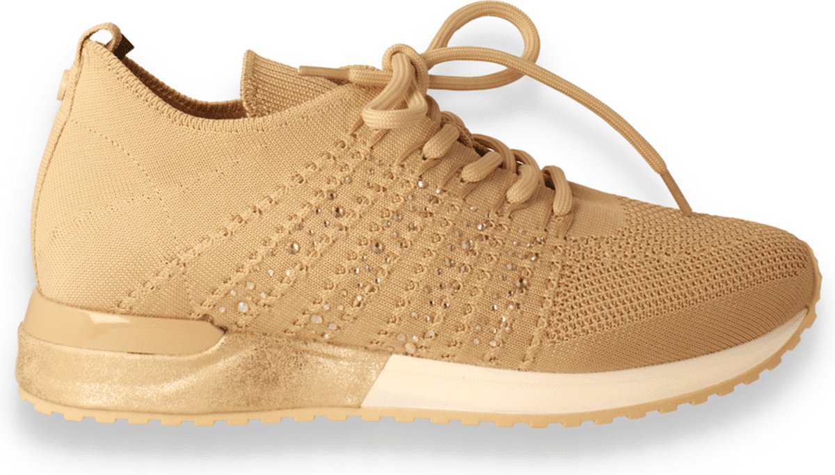 La Strada Dames Sneaker +stones | Beige | Maat: 37