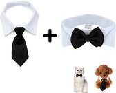 Novaex dierenkostuumset - Luxe stropdas + strik voor dieren - Geschikt voor tackles tot bordercollies - Stropdas voor hond - kattenkleding - strik voor hond - hondenstrik - honden speelgoed