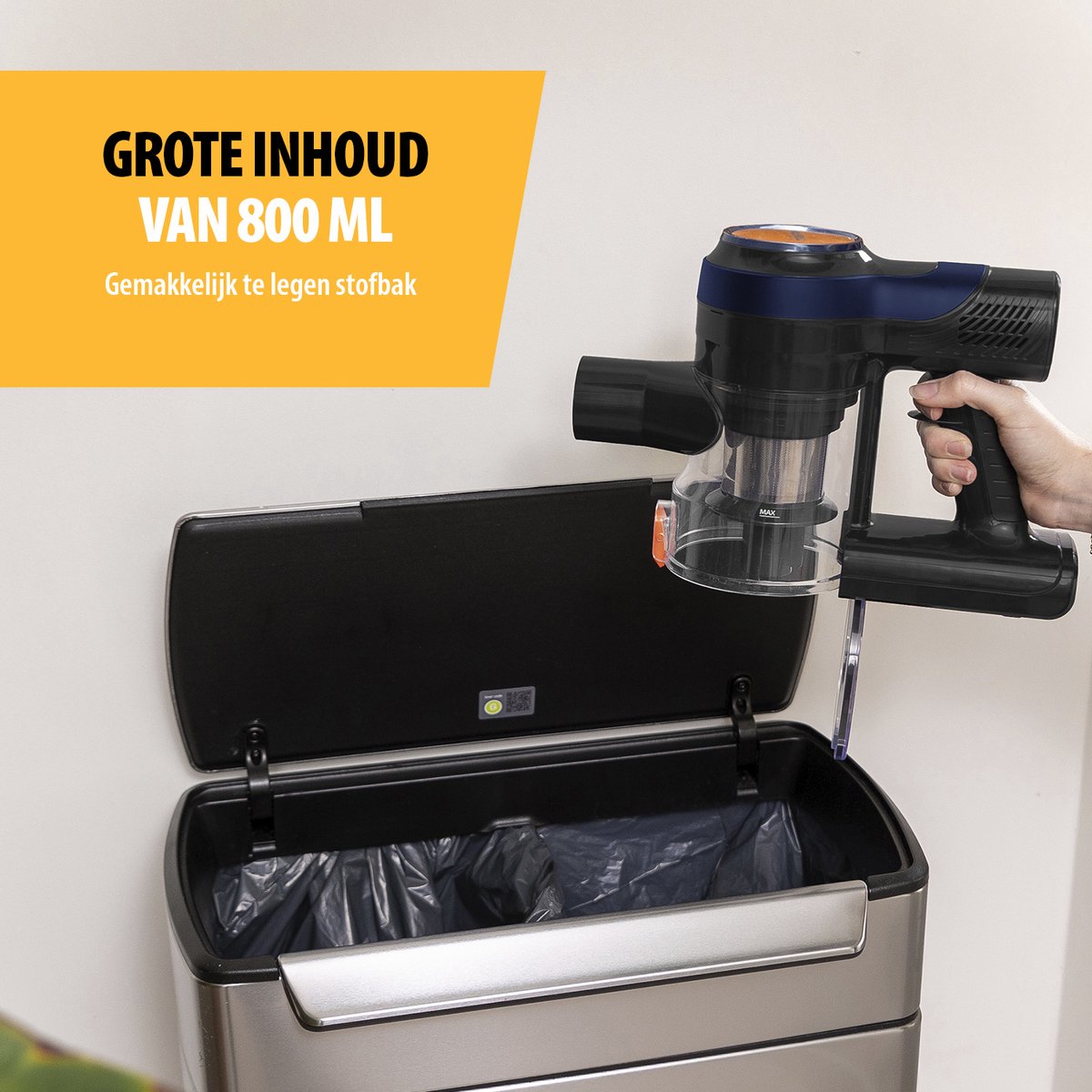 Tristar SZ-2380 - Steelstofzuiger 150W - 2 in 1 Stofzuiger en kruimeldief - Incl opzetstukken - Grijs — afbeelding 4