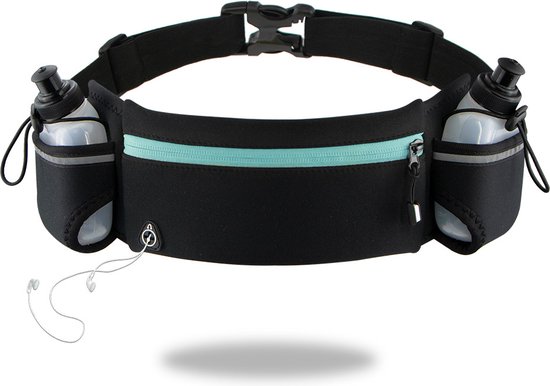 Running Belt-Drinkgordel - Drinkgordel Hardlopen - Hardloopriem met drinkflessen-Hardloopband Telefoonhouder- Sport Heuptas-met 2 Drinkflessen