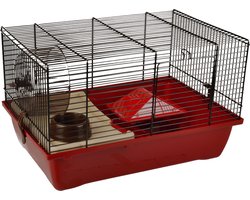 Flamingo hamsterkooi Enzo 1 - 41,5 x 28,5 x 25,5 cm rood