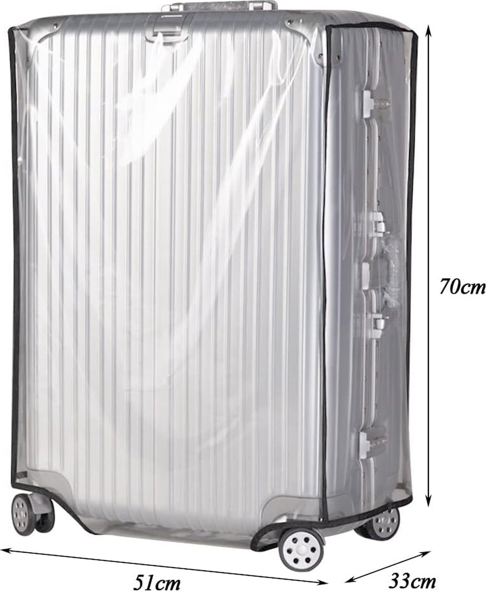 Chudian Doorzichtige PVC-kofferhoes, 76 cm, waterdichte bagagehoes, doorzichtige beschermende bagagehoes, stofdichte bagagehoezen, beschermers voor koffers, reisbagage, 2 stuks, Transparant, 76 cm