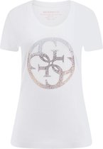 Guess SS CN 4G Logo Tee Dames T-Shirt - Wit - Maat L