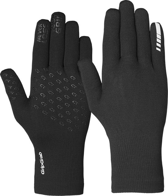 Gants de cyclisme en tricot imperméable GripGrab - Taille M / L - Noir