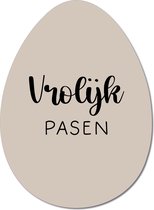 Label2X - Paasei Decoratie Vrolijk Pasen - 20 cm hoog - Inclusief Kleine Houder - Paasdecoratie - Pasen versiering
