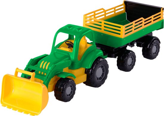 Cavallino Toys Cavallino Klassieke Tractor met Kiep Aanhangwagen, 66cm van Cavallino Toys — afbeelding 3