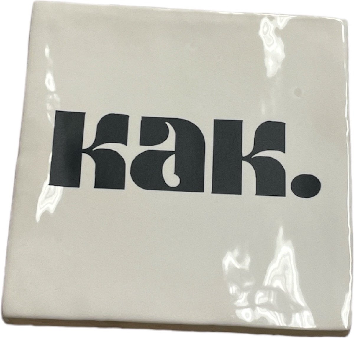 Hippe tegeltje met tekst: KAK. | Wit met zwart | Gepersonaliseerde cadeau | Hippe Spreuktegel | Nieuwe woning cadeau | Housewarming cadeau