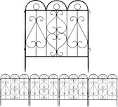 Set de 5 clôtures en fer, clôture de jardin, clôture de parterre de fleurs, extérieur, style fer forgé, bordure décorative, 5 pièces de clôture pour jardinage, inoxydable, paysage, patio, jardin fleuri