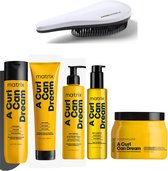 Matrix - A Curl Can Dream - Full Set - Shampoo + Masker + Cream + Olie + Gel + KG Ontwarborstel - 300 + 250 + 500 + 150 + 250ML - Krullen Haar Pakket