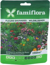 Famiflora wildbloemenmengsel bloemenzaden - 37 verschillende bloemsoorten - tot 50m²