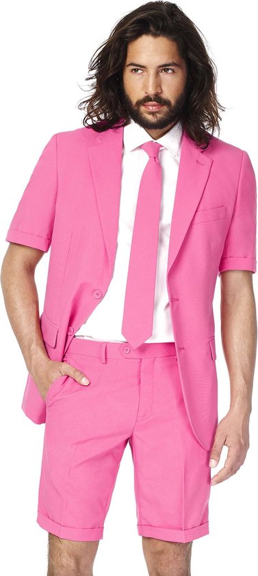 OppoSuits SUMMER Mr. Pink - Heren Zomer Pak - Casual Effen Gekleurd - Roze - Maat EU 52