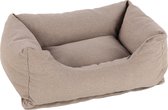 Flamingo Valeco - Bed Honden - Mand Valeco Rechthoekig+rits Taupe 65x50x20cm - 1st