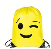 Emoji tas | Wink knipogend gezicht | Smiley tas | Ideaal als gymtas/ zwemtas/ sporttasje