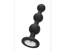 Silicone Beaded Diamond Butt Plug - Black