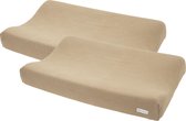 Meyco Baby Knit Basic aankleedkussenhoes - 2-pack - taupe - 50x70cm