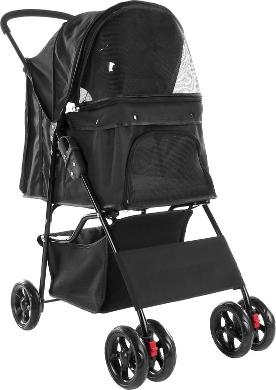 Flamingo - Honden Buggy Anda - Zwart - 46 x 81,5 x 98 cm