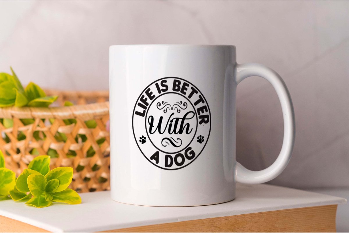 Mok Life Is Better With A Dog - dogs - gift - cadeau - puppies - puppylove - doglover - doggy - honden - puppyliefde - mijnhond - hondenliefde - hondenwereld