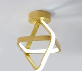 LuxiLamps - Moderne Plafondlamp - Vierkant LED - Kroonluchter - Gangpad Lamp - Verlichting - 24 cm - Goud - Plafonniére - 24W