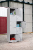 Furni24 Lockerkluis, waardevolle spullen locker, waardevolle spullen locker, 190 cm x 80 cm x 45 cm, grijs RAL 7035