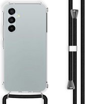 ShieldCase Shock case met koord geschikt voor de Samsung Galaxy A35 hoesje - schokbestendig telefoonhoesje - smartphone hoesje met telefoonkoord - doorzichtige backcover (transparant)