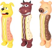 Hondenspeelgoed Latex Dier in Hotdog 6 x 5,5 x 21 cm