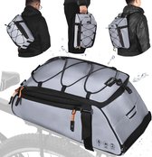 3-in-1 fietstas voor bagagedrager, 10 liter, waterdicht en reflecterend, waterdicht, met schouderriem, rugzakfunctie