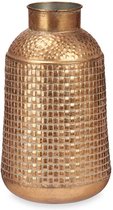 Giftdecor Bloemenvaas Antique Roman - goud - metaal - D22 x H39 cm - Design vaas met historisch karakter
