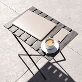 Table de jardin pliable Cavallino 60x40x57 cm noir et gris structuré
