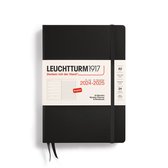 Agenda hebdomadaire Leuchtturm1917 + notes - agenda - 18 mois 2024 - 2025 - couverture rigide - A5 - noir