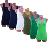 6 Pack dames hemd - 100% katoen - 6 Kleuren - Maat M