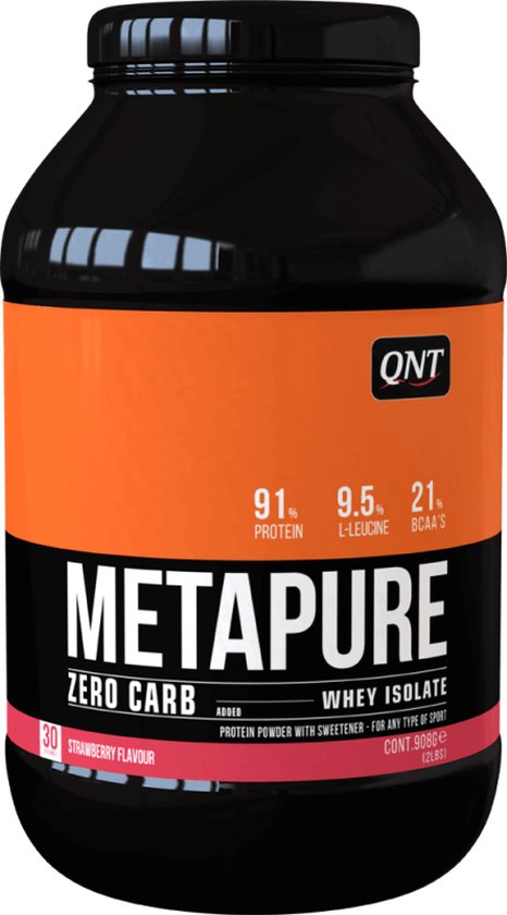 QNT -  Metapure Zero Carb - Whey Isolaat - 908 gram - Aardbei